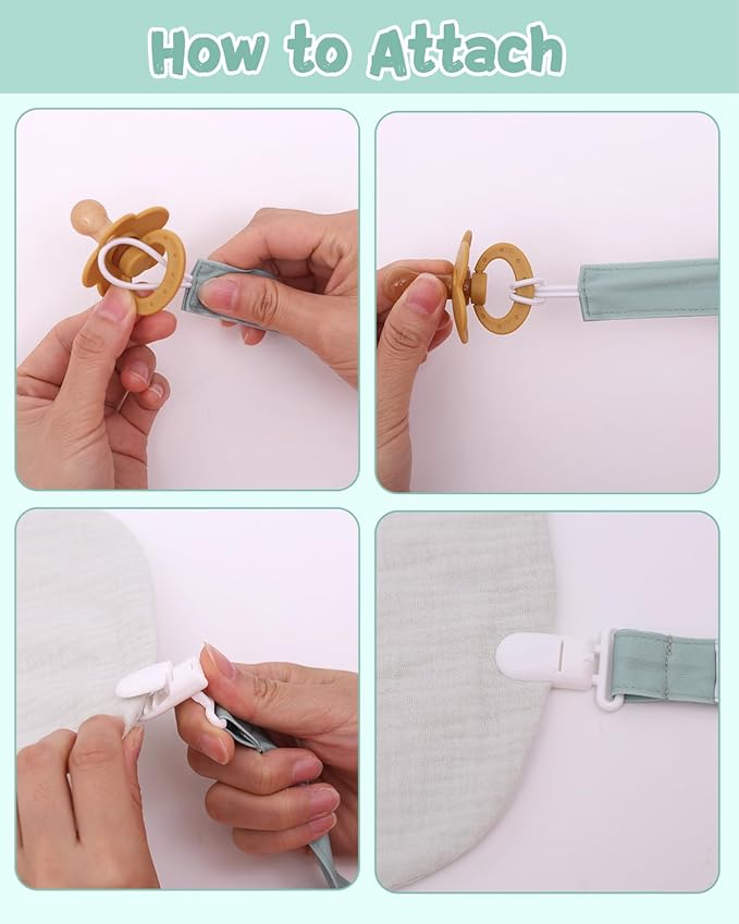 babygoal Baby Pacifier Clips 8 Pack, Pacifier Holder Clip Fits for Most Pacifier and Binkies-Neutral Color