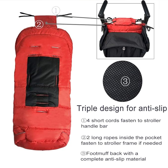 Winter Outdoor Tour Waterproof Baby Stroller Footmuff, Cozy Warm Toddler Sleeping Bag for Most Pushchair, Jogger, Strap Position Adjustable Stroller Blanket