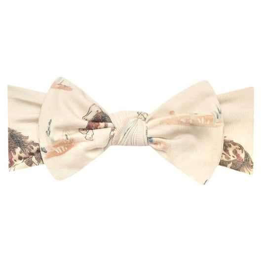 Copper Pearl Baby Stretchy Soft Knit Headband Bow Montana