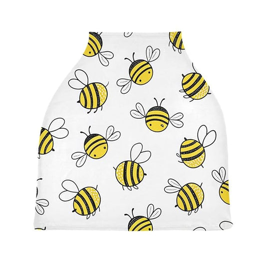 Blueangle Flying Bumble Bees Infant Car Seat Cover, The Stretchy Nursing Scarf, Car Seat Canopy, Shopping Cart Cover and High Chair Cover