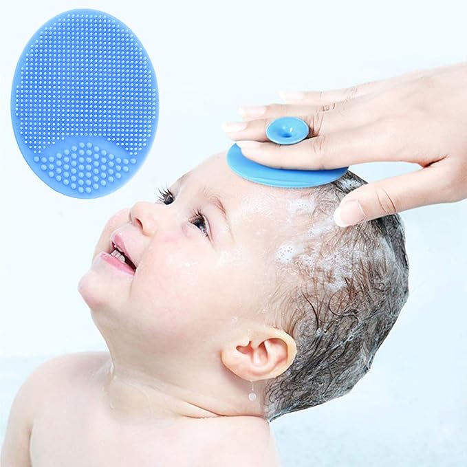 Baby Hair Brush and Comb Set for Newborns & Toddlers | Natural Soft Goat Bristles | Ideal for Cradle Cap | Perfect Baby Registry Gift (Blue)