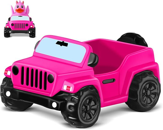 ANGGIKO 3.5 Inch Pink Car Toy Match Most 2 in Rubber Ducks, Ducks for Jeeps, Vehicle Toys for Car Dashboard Decorations Accessory Rubber Duck Collection, Easter Basket Stuffers for Kids Party Favors