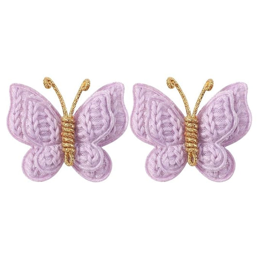 2 Pcs Butterfly Hair Bow Girl, Kid's Cute Hair Clips Barrettes Accessories for Infants Toddlers Baby Kids Fine Hair (Purple)