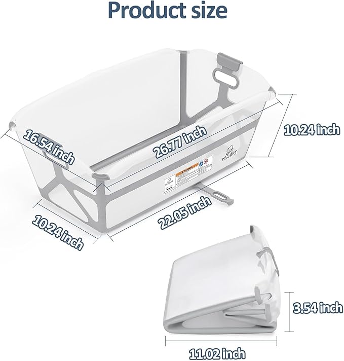 Baby Inflatable Bathtub, Portable Infant Toddler Bathing Tub Non Slip Travel Bathtub Mini Lightweight, Foldable & Easy to Store - Best for Ages 0-6