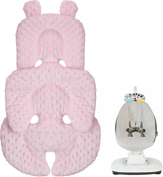 Infant Insert Compatible with 4moms Mamaroo Swing and Graco Swing, Newborn Insert for Baby Swing, Rocker, Bouncer, Portable and Washable, Reversible Body Support Cushion, Cotton & Mesh Material, Pink