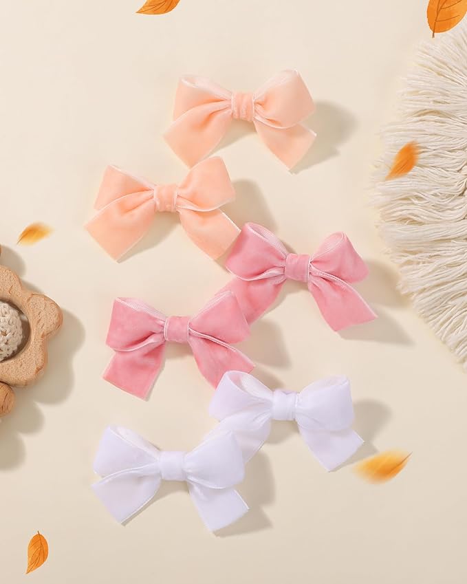jollybows 20pcs 2inch Velvet Baby Hair Clips Handmade Christmas Hair Bows for Girls Alligator Clips Hair Accessories for Infants Toddlers Kids Teens