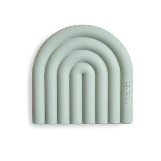 mushie Silicone Baby Teether Toy | Rainbow (Cambridge Blue)