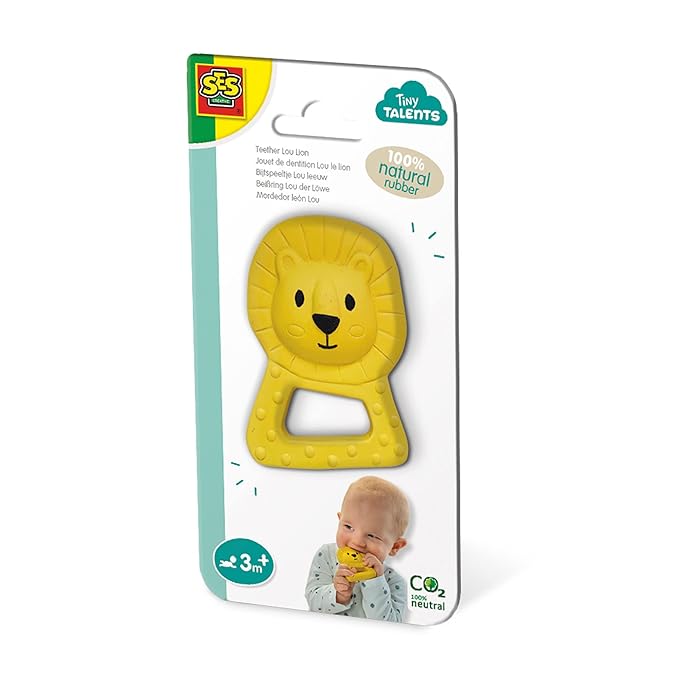 SES Creative Lou Lion Teether - 100% Natural Rubber