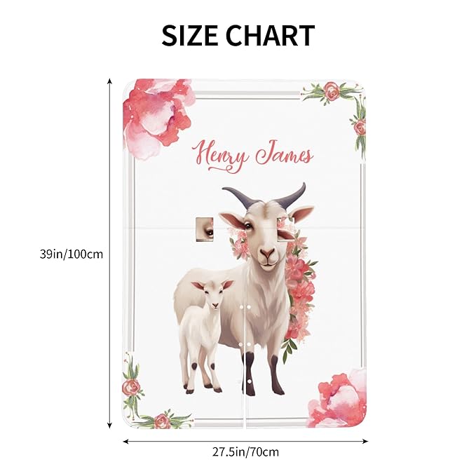 Personalized Baby Car Seat Canopy with Name Custom Minky Goat Car Seat Covers Nursing Cover for Breastfeeding Multi-Use Cover Infant Carrier Carseat Winter Cover for Newborn Girls Boys