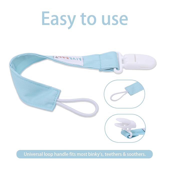 ALVABABY Pacifier Clips for Neutral Boys Girls 8 Packs Pacifier Binky Paci Holder Leashes for Baby Teethers Toys