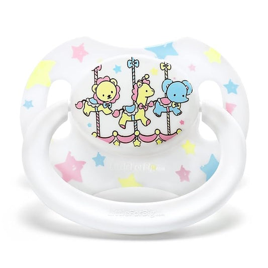 LittleForBig Bigshield Generation-II Adult Sized Pacifier White Little Circus Carousel Pattern