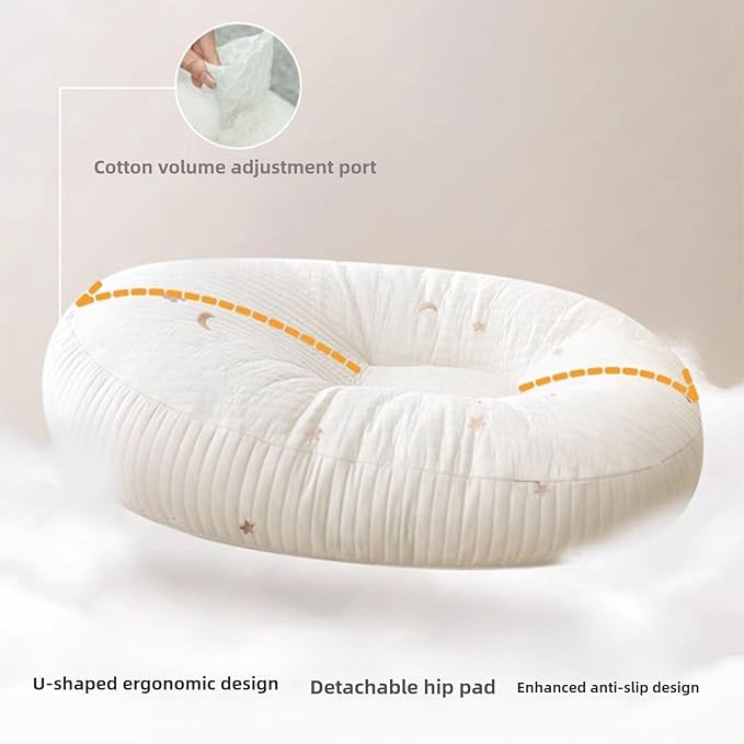 EFELIM Large Nest Pillow with Cotton Cover, Skin Friendly Lounger Pillow Multifunctional Soft Floor Lounger Pillow Baby Shower (Silvery, 23.6x29.5inch)