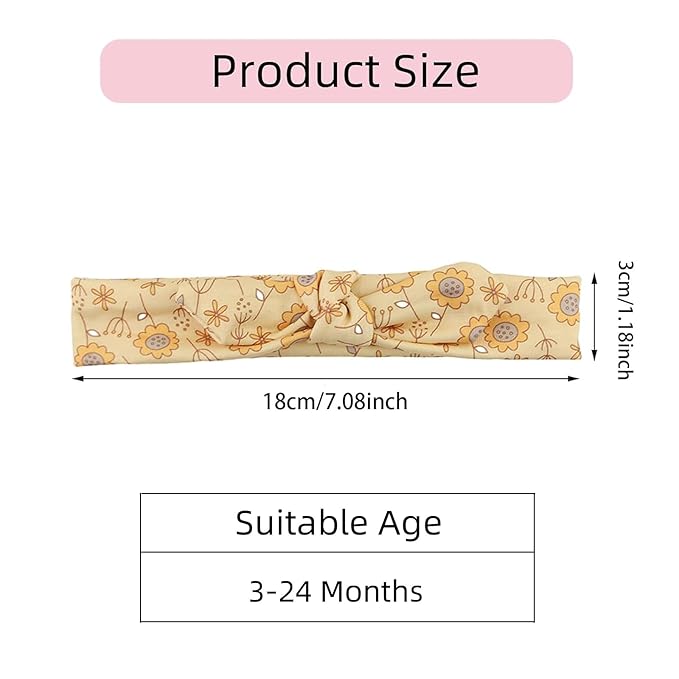 KIDOCHEESE Baby Headbands Soft Stretchy Baby Girl Bows Newborn Infant Toddler Headwrap Hair Accessories