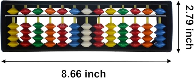 13 Digits Rods with Colorful Beads Plastic Abacus Arithmetic Soroban Kid's Calculating Tool