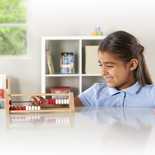 hand2mind 20-Bead Wooden Rekenrek Abacus, Colored Abacus for Kids Math, Wooden Counting Math Manipulatives, Bead Counters for Kids Math, Learn Counting and Numbers, Homeschool Supplies (Set of 1)