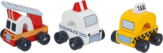 Orange Tree Toys New York Vehicles | Hand Painted Colorful Wooden Toy for Toddlers Age 12m+, Sustainably Made, Set of 3