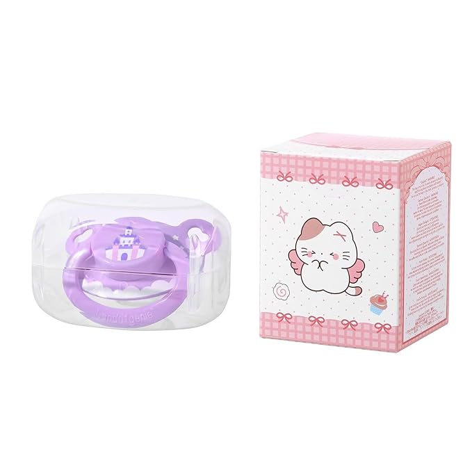 Landofgenie Adult Sized Pacifier Large Handle Large Shield Cute Print Paci Purple