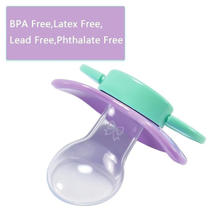 CutiePlusU Big Sized Pacifier Large Shield White Purple Pink