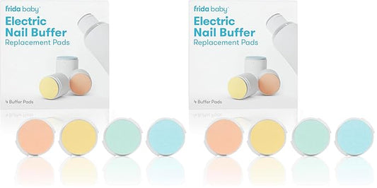 Frida Baby Electric Nail Buffer Replacement Pads | Safe + Easy Grooming, Trimming, and Nail Filing for Newborn, Toddler, or Children's Fingernails and toenails, 4 Buffer Pads (Pack of 2)