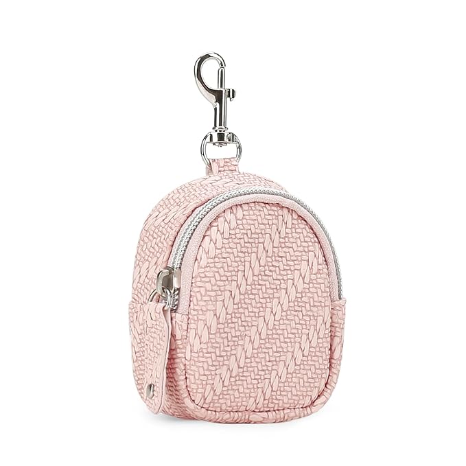 MOMIGO Pacifier Case Bag - Pacifier Holder with Clip for Diaper Bag Stroller Purse Charm, Holds 2 Pacifiers Outdoor Travel (Pink)