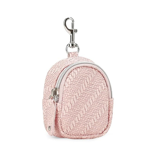 MOMIGO Pacifier Case Bag - Pacifier Holder with Clip for Diaper Bag Stroller Purse Charm, Holds 2 Pacifiers Outdoor Travel (Pink)