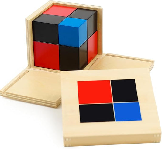 Hidoggy Montessori Binomial Cube, Montessori Sensorial Learning Materials Math Toy for Toddlers, Kids