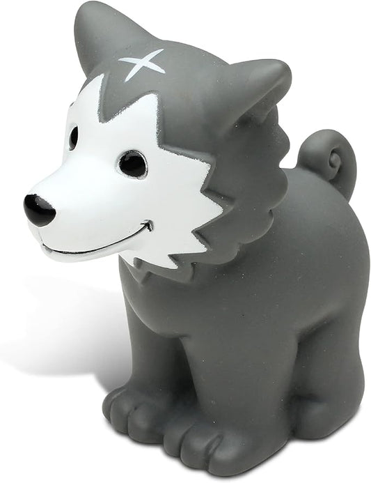 DolliBu Wolf Bath Buddy Squirter – Floating Wolf Rubber Bath Toy, Fun Water Squirting Bathtime Play For Toddlers, Cute and Soft Wild Life Animal Toy For The Bathtub, Beach, and Pool for Girls and Boys