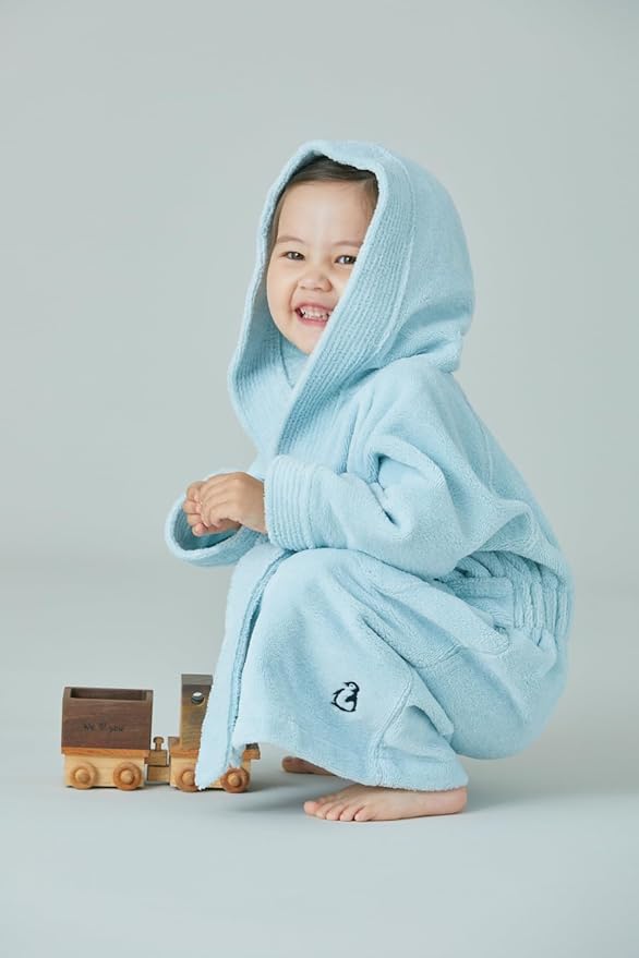 Konny Kids Bathrobes, Hooded Towel, Oeko-TEX Certified Bathrobes, Ultra Soft, Quick-Dry Washcloth for 3-5Y Baby Boys & Girls