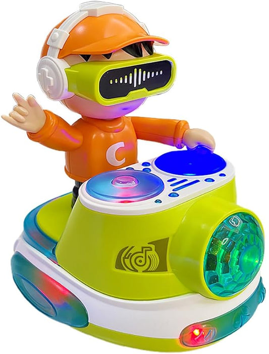 Miracland DJ Dancing Toy, DJ Musical Toy for Toddlers Scratch DJing Boy Dancing with Dynamic Music and Colorful Lights (Green)