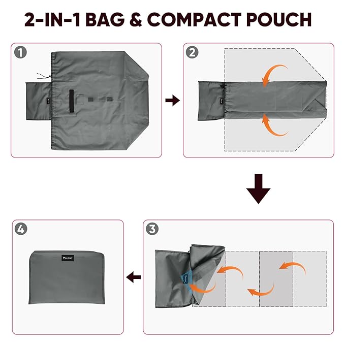 BALEINE Car Seat Travel Bag for Airplane, Water-Resistant Car Seat Bags for Air Travel, Foldable Cover with 3 Handles, Fits Toddler Carseat, Convertible and Booster Seats (Gray)