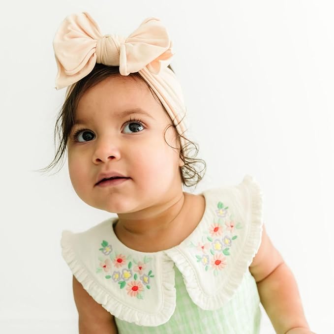 Baby Bling 2PK FAB-BOW-OUS®: petal + oatmeal