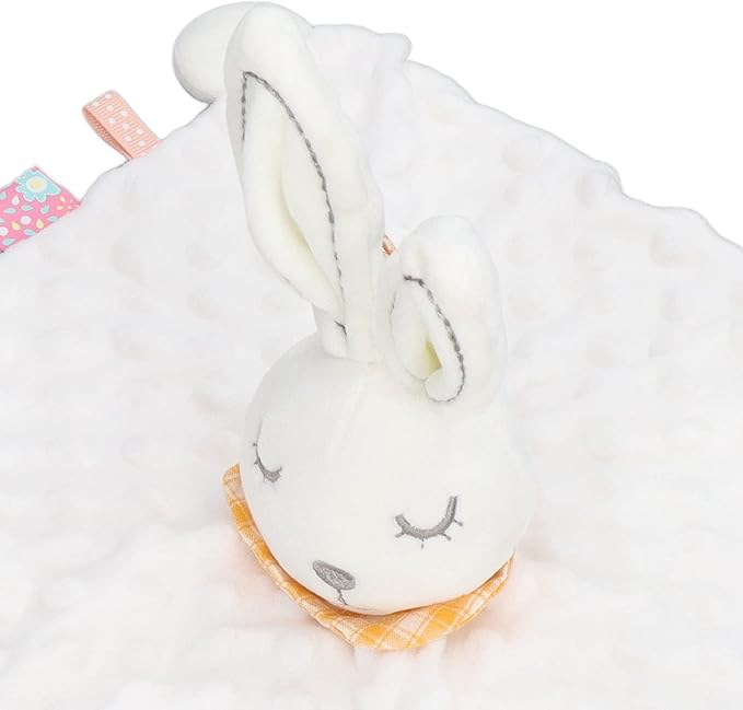 Alomejor Baby Bunny Security Blanket Chewable Accompany Enrich Senses Baby Teether Blanket