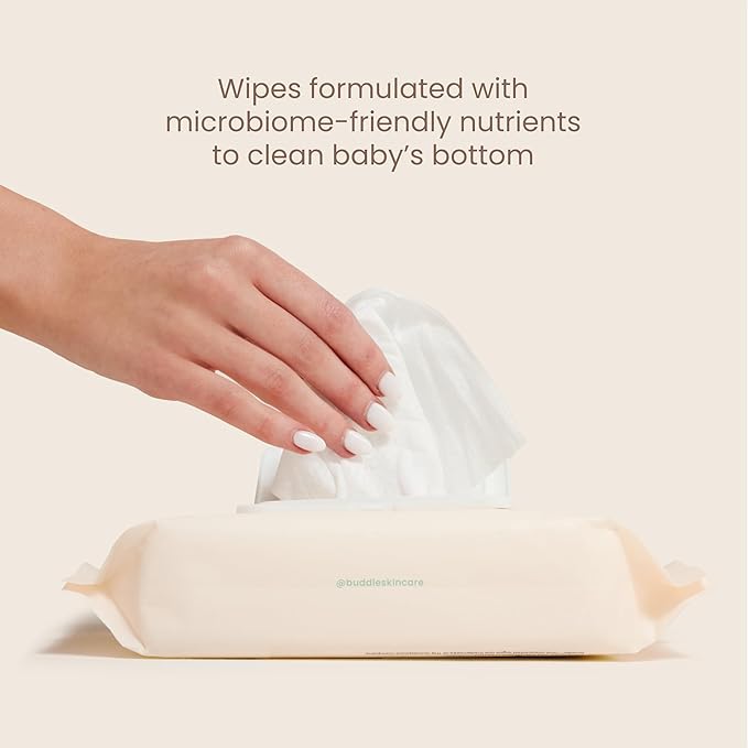 Buddle Clean Cheeks & Wonder Wipes 2-Piece Kit, Foam Cleanser for No-Rinse Baby Cleansing, 6.7oz, 60 Wipes