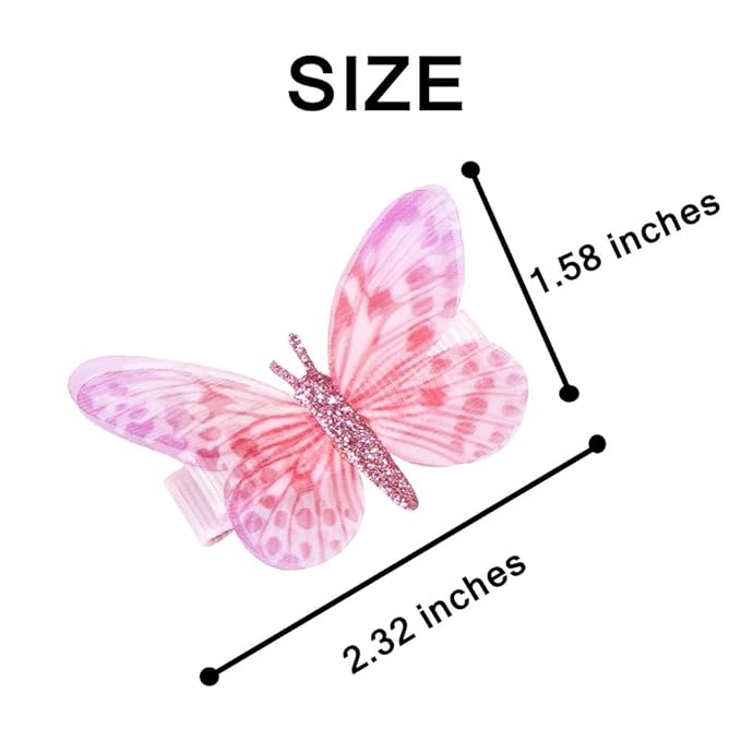 24 Pcs Baby Girls Hair Clips Butterfly Alligator Hair Clips Chiffon Hair Barrettes Hairpins Hair Accessories for Girl Teens Kids Babies Toddlers Women