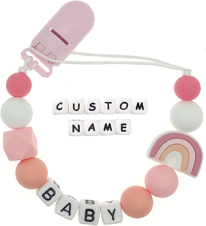 Custom Pacifier Clip with Customized Name Customized Stroller Clip Holder with Name Personalized Pacifier Holder
