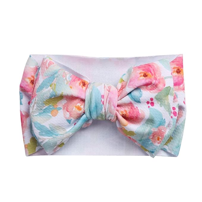 KIDOCHEESE Big Bows Hairbands, Soft Polyester & Nylon Hairband with Large Bows for Baby Girls Newborn Infant Toddlers Kids, 10 Colors in 1 Package