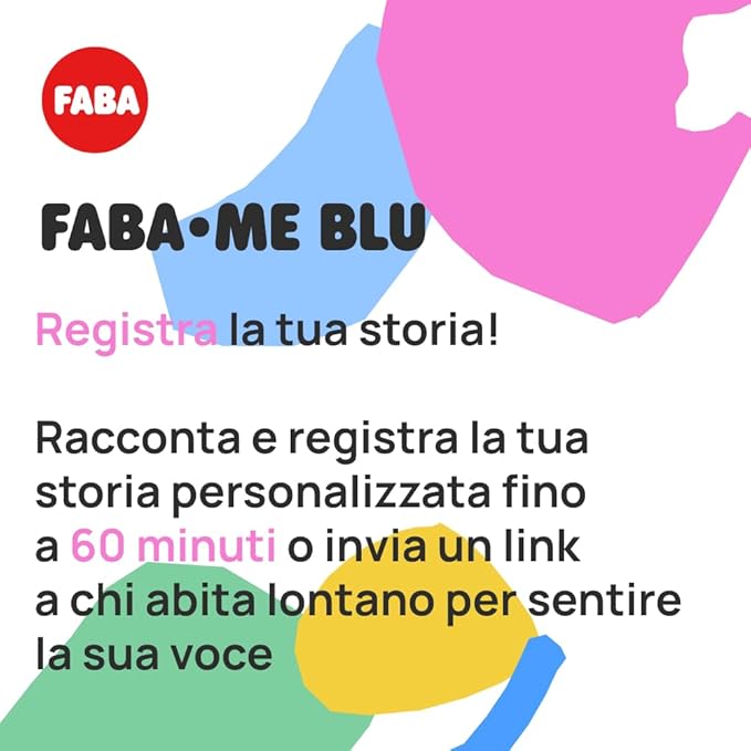 FABA Character Sound ME Blue - Create Your Story! Record Your Fairy Tale, 30 Minutes of Recording, Tells Personalized Audio