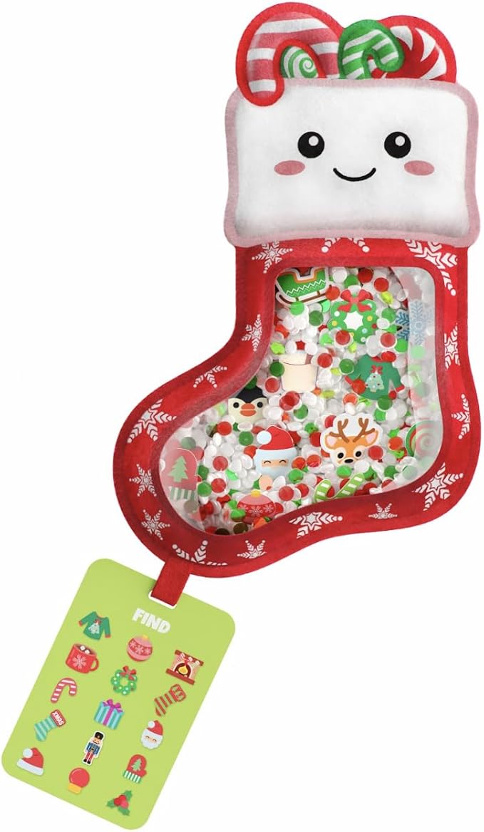 Vango BIZYBOO - Toddler Preschool Learning Activity - Teach Objects and Words with This Educational Seek & Find Sorting Toy – for Ages 2 and Up - Stocking Stuffer - Christmas (Stocking)
