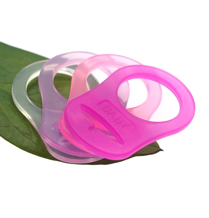 4Pcs Pacifier Adapter Rings Silicone Rings for Pacifier Clip Button Soother Dummy Pacifiers Holder Newborn Gift Safe for Baby (Girl's Color)
