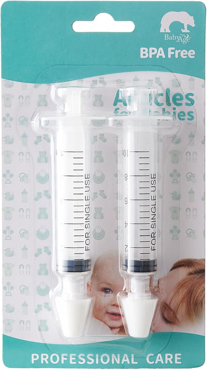 10ml Fine Mist Nasal Irrigator for Kids, 4 Pack Portable Syringe Nose Wash Cleaner for Babies & Toddlers, BPA-Free Anti-Backflow Nasal Sprayer Sinus Rinsing Device