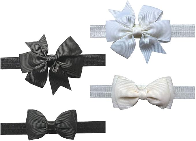 2pc/Set Baby Girls Grosgrain Ribbon Hairband Set Ribbon Bows Hair Tie Headband JB10