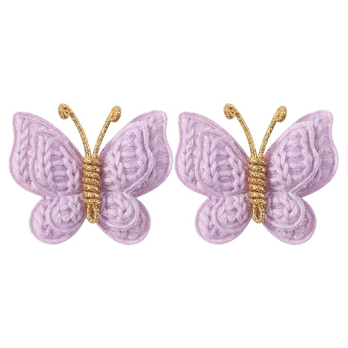 Pack of 2 hair bows girls. Kids’Fashionable Artificial Butterfly Hair Clips (purple)
