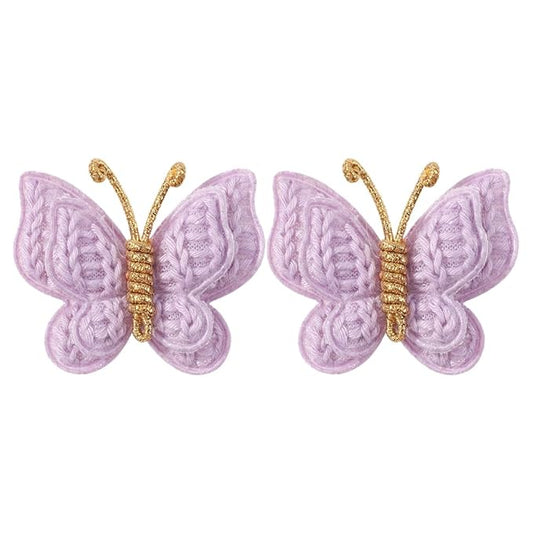 Pack of 2 hair bows girls. Kids’Fashionable Artificial Butterfly Hair Clips (purple)