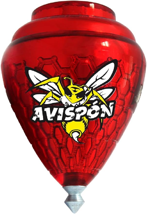 3 Pack Avispon Durable Plastic Spin Tops for Kids Metal Tip Made in Mexico - Trompo Mexicano Avispon Plco Durable & Punta de Metal (Pack of 3 Assorted Colors)