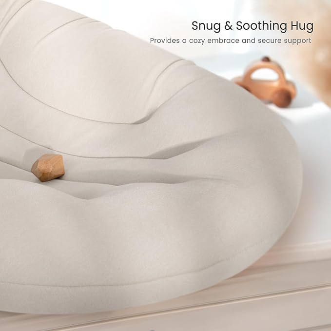 Baby Lounger for Newborn: Portable & Lightweight Pillow for Tummy Time Playtime & Diaper Changes - Skin-Friendly & Breathable for 0-12 Month Supervised Use