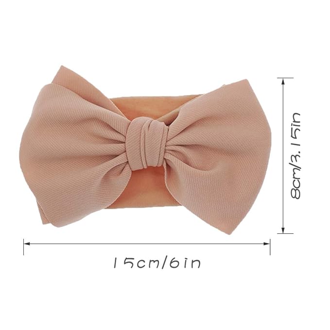 KIDOCHEESE Hairband, Baby Girl Bows Nylon Headbands with Bows, Handmade Hairbands Elastics Hair Accessories for Newborn Infant Toddlers Kids, 5 Pcs(KK69-01)