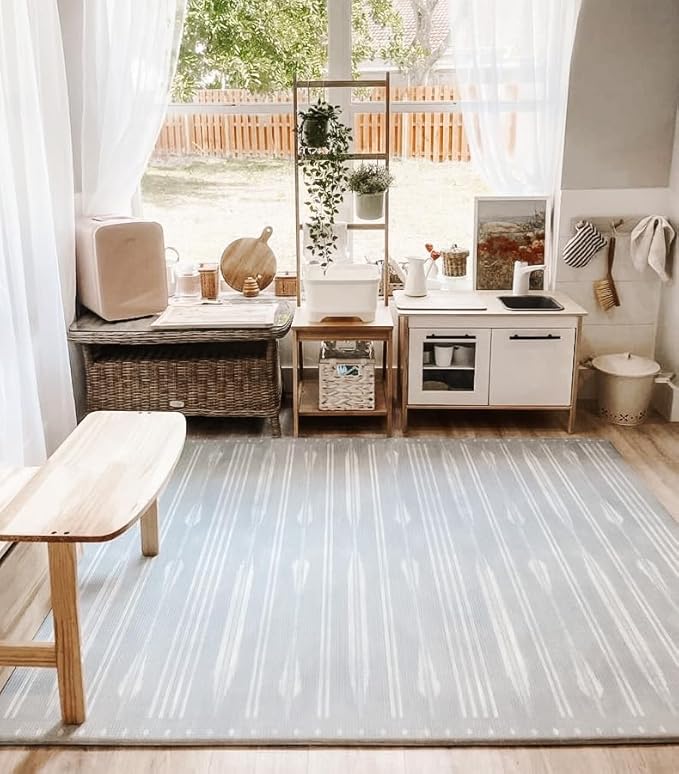 The Shwally PlayMat - Soft Baby Play Mat - Reversible Foam Floor Mat - Waterproof, Wipe-Clean, Durable, Non-Toxic and Hypoallergenic - Large (6.5' X 4.5') (Bowie)