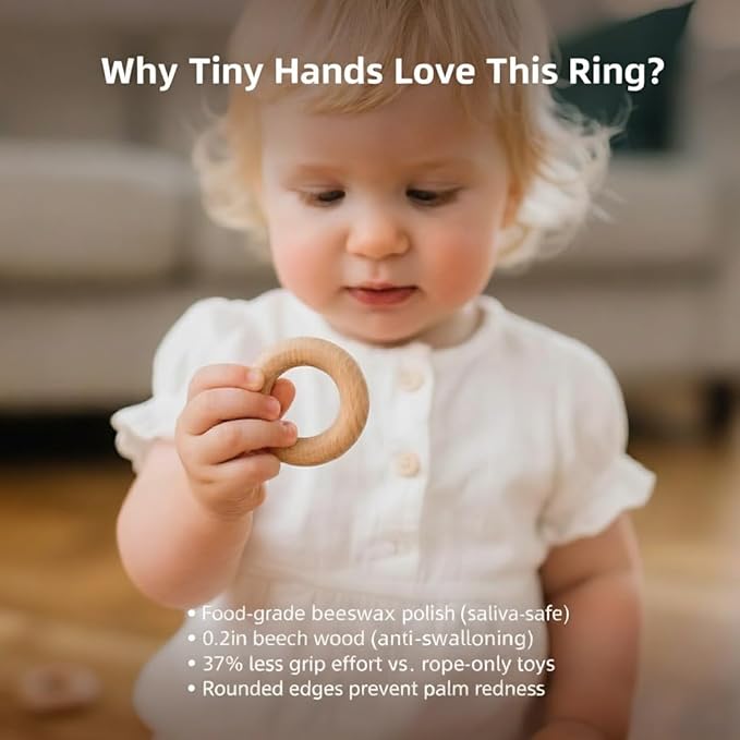Hedgehog Pull-Along Toy | Musical Wooden Pull Toy with Wooden Grip Ring | Natural Drumming Sound for Toddlers 1.5+ Years