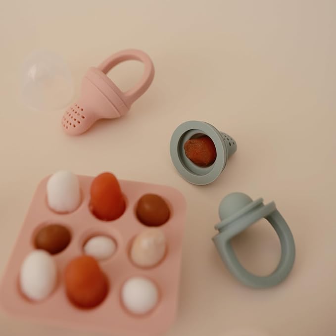 mushie Silicone Baby Fresh Fruit & Food Feeder Pacifier | 6 Months+ (Tradewinds)