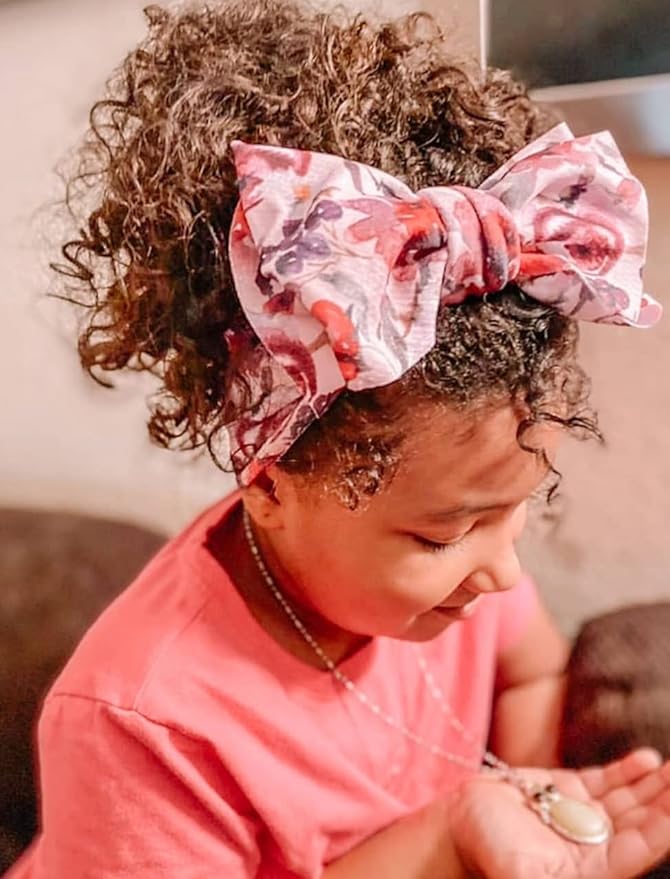 KIDOCHEESE Baby Girl Oversized Bows Headbands: Elastic Nylon Hair Wraps with Large Bows for Newborns, Infants, Toddlers and Kids